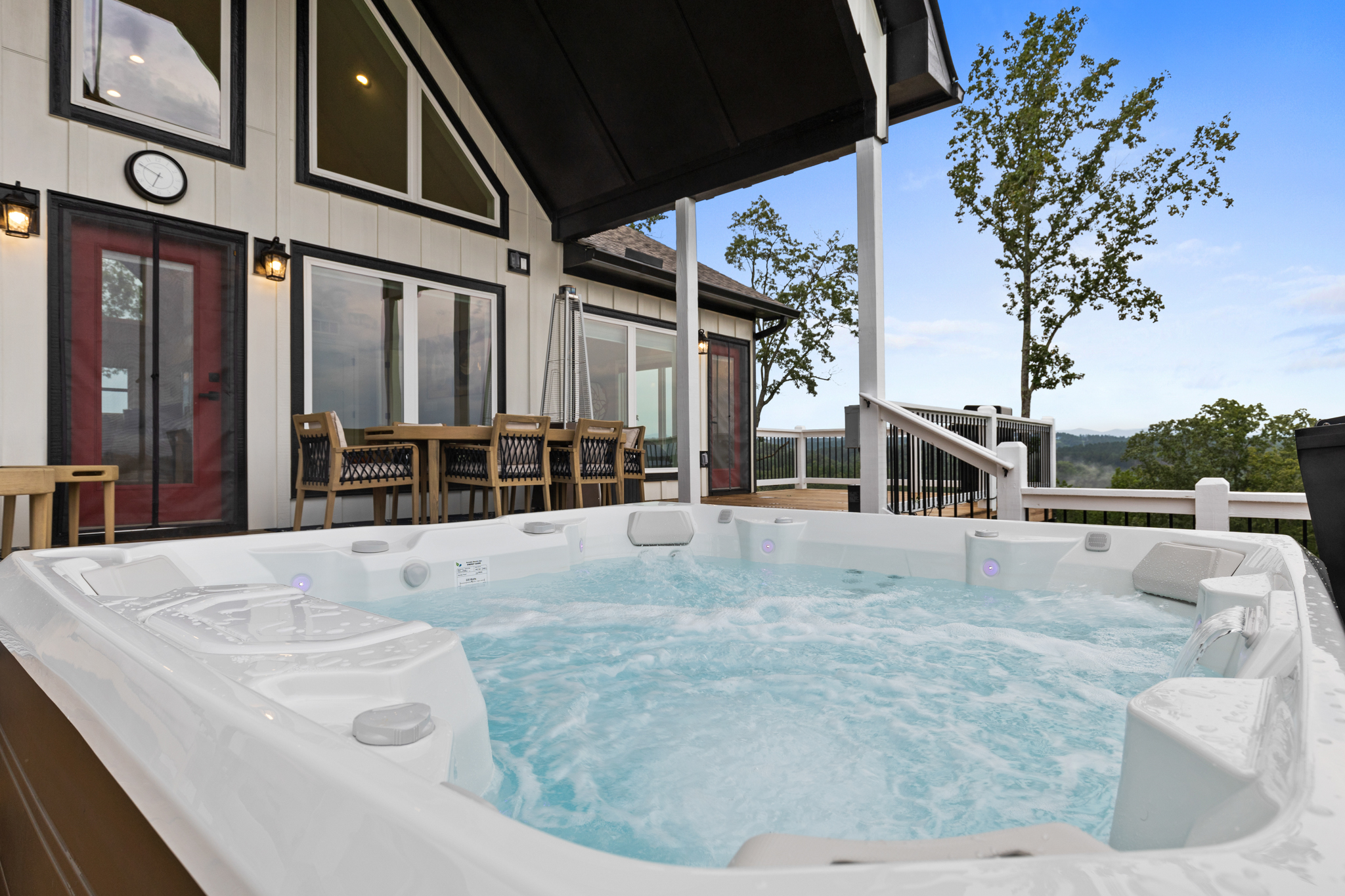 Deck corner seating area