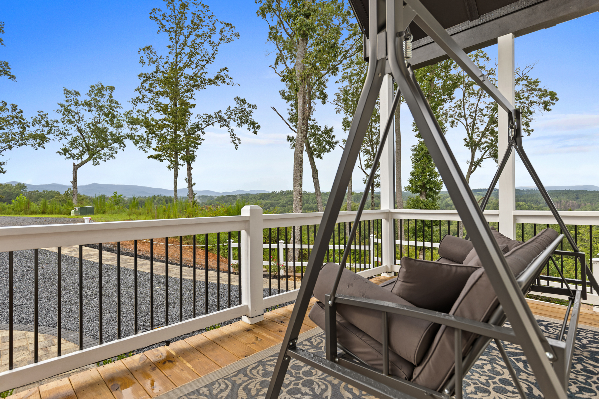 Porch swing with mountain and valley view